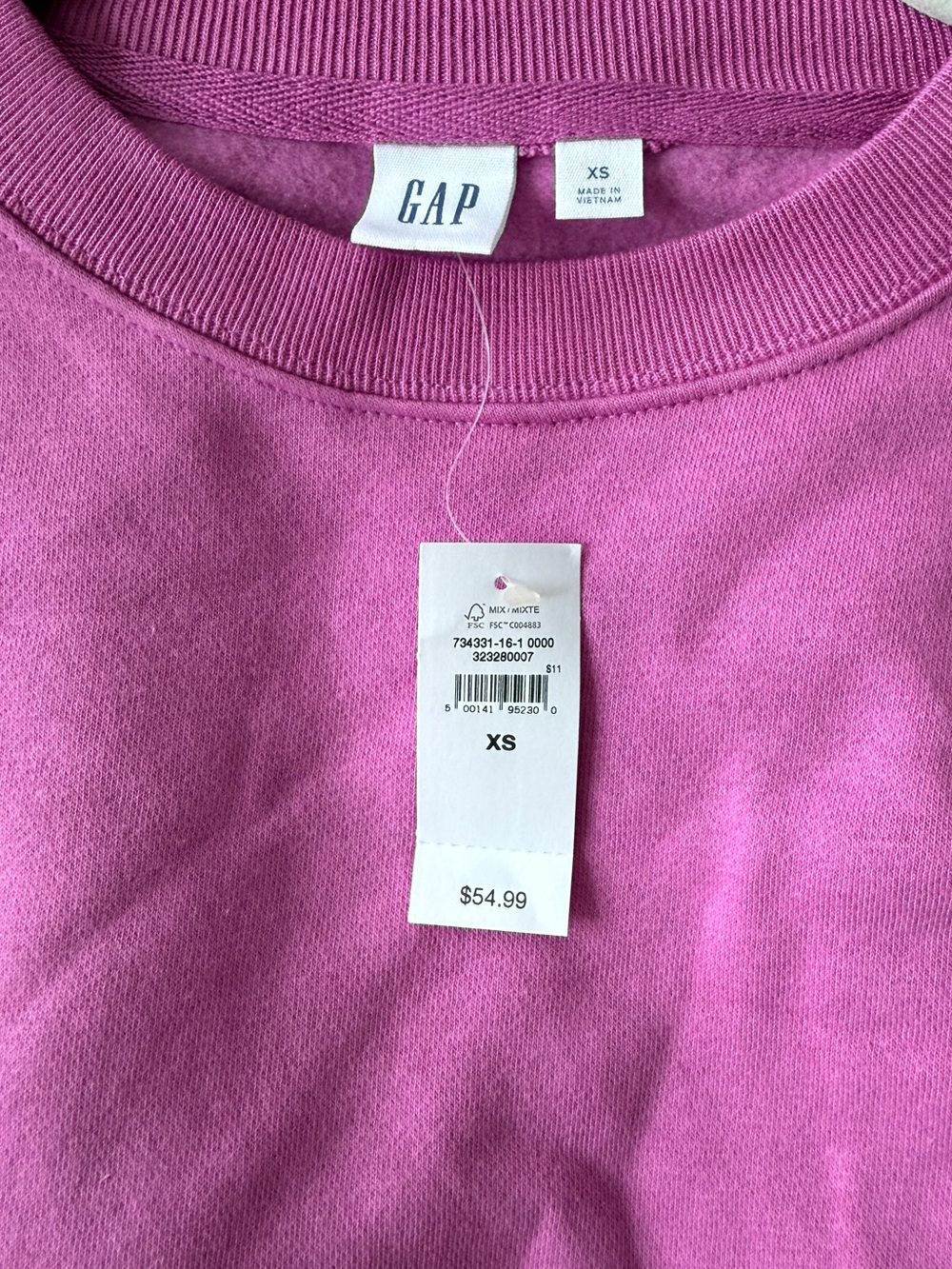 Gap Relaxed Wedge Crewneck Sweatshirt & Fleece Joggers in budding purple lilac - Picture 6 of 6